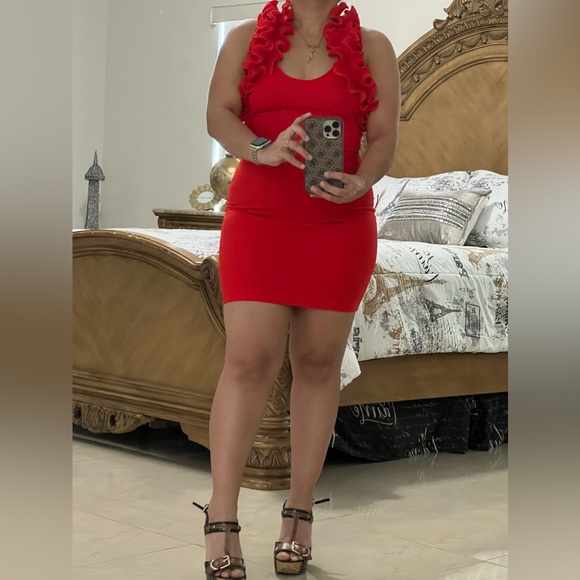 Red Ruffles Dress - Picture 3 of 5